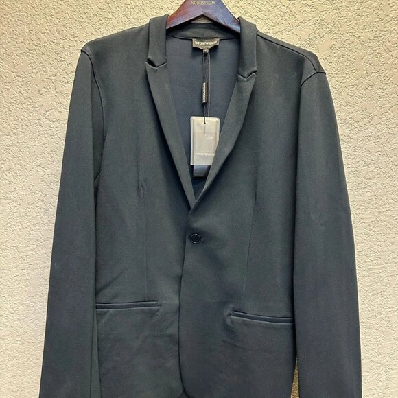 Armani Exchange Dark Gray Slim Fit Mens One Button Blazer Jacket Size L (36")